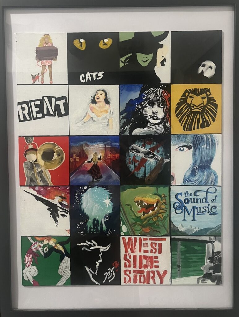 Collage painting of musicals for my best friend.