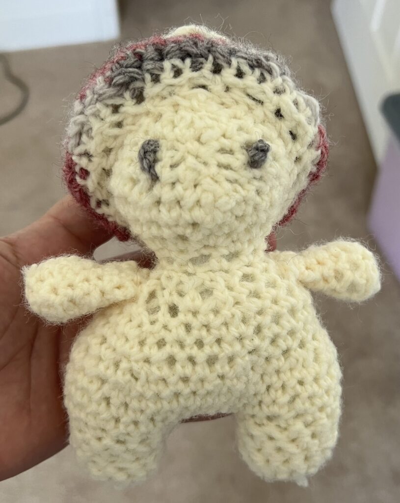 Little crochet mushroom boy; used a pattern found online.